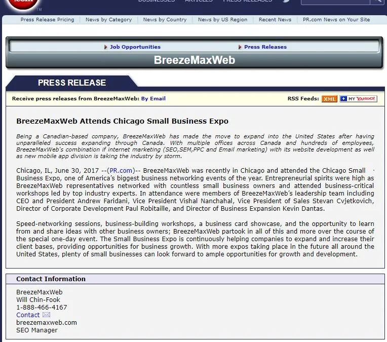 BreezeMaxWeb featured on PR.com